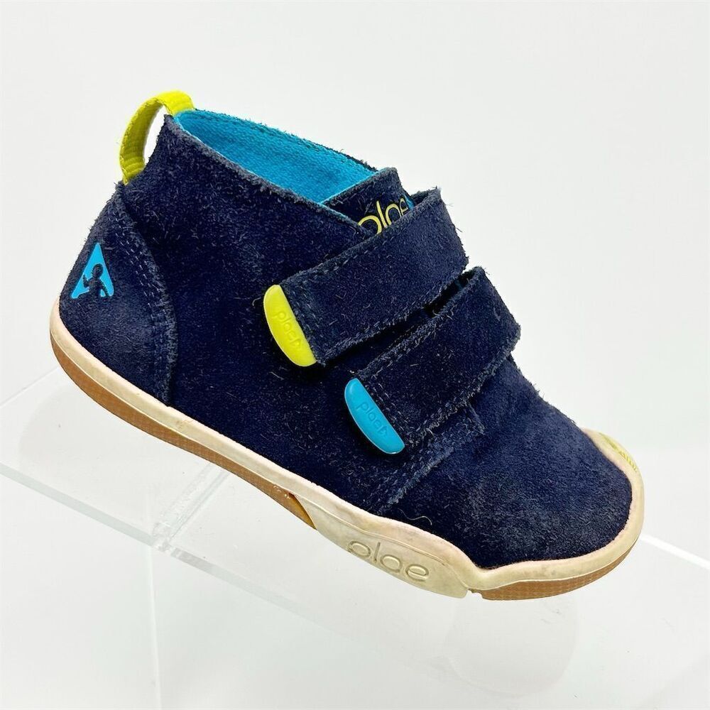 PLAE Max Kids High Top Sneakers Blue Lou Suede Size 8 Athletic Shoes